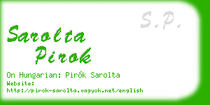 sarolta pirok business card